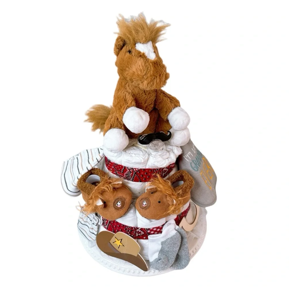 Horse Diaper Cake, Farm Baby Shower